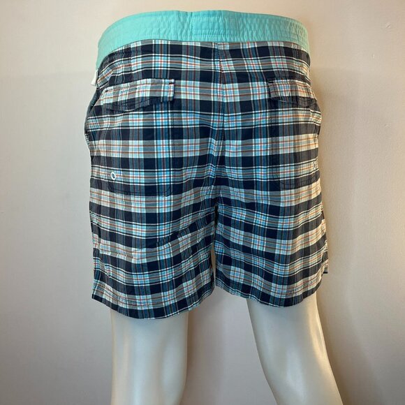 Original Penguin Men's Turquoise Plaid Swim Trunks - Size 33 - Picture 3 of 4